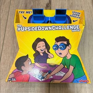 Upside Down Challenge Game with Blue Goggles -